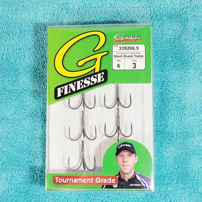 Gamakatsu 339208.5 G-Finesse Treble Hooks - Size 3 Tournament Grade New