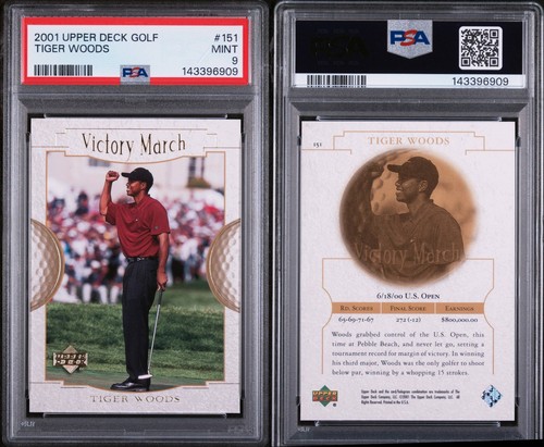 2001 Upper Deck GOLF #151 TIGER WOODS PSA 9 MINT