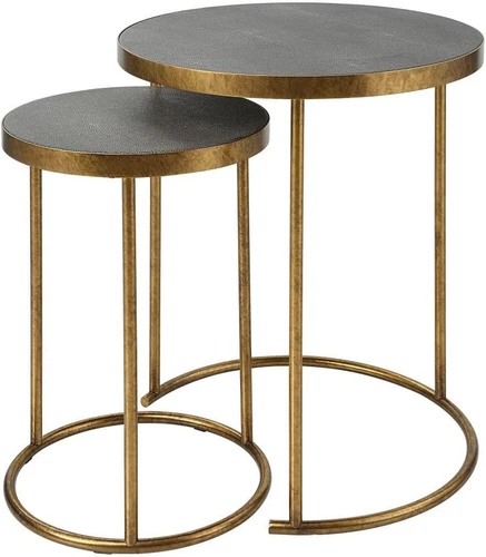Aragon Set of 2 Nesting Tables - 24" Tall, 19.5" Wide for Versatile Style - Picture 2 of 4