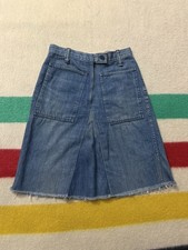 Vintage 70s Us Navy USN Dungarees Style 2 Pocket Custom Skirt Size 24 Waist
