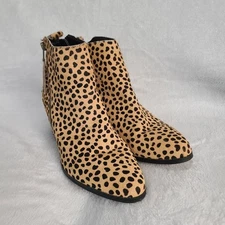 Sole Society Sz 7.5M Cheetah Dot Animal Print Calf Hair Booties