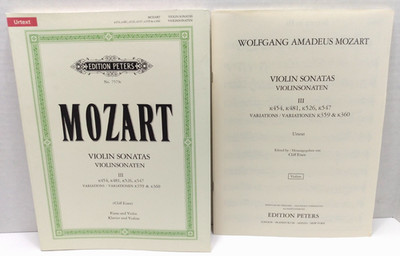 Edition Peters #7579c Mozart Violin Sonatas III, Urtext Sheet Music