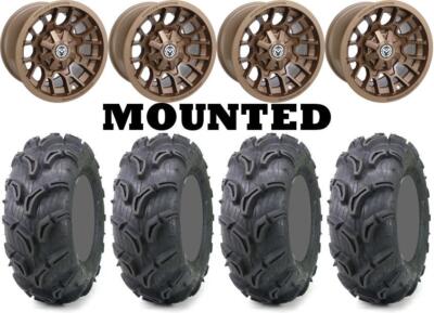 Kit 4 Maxxis Zilla Tires 27x9-12 on Moose 24X Bronze Wheels POL