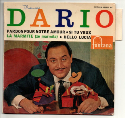 45 gr. 4 t. EP 1961 mit Zunge - Dario MORENO - La marmite (Zé marmita) Lucia