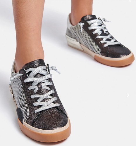 zina sneakers in dk silver leather