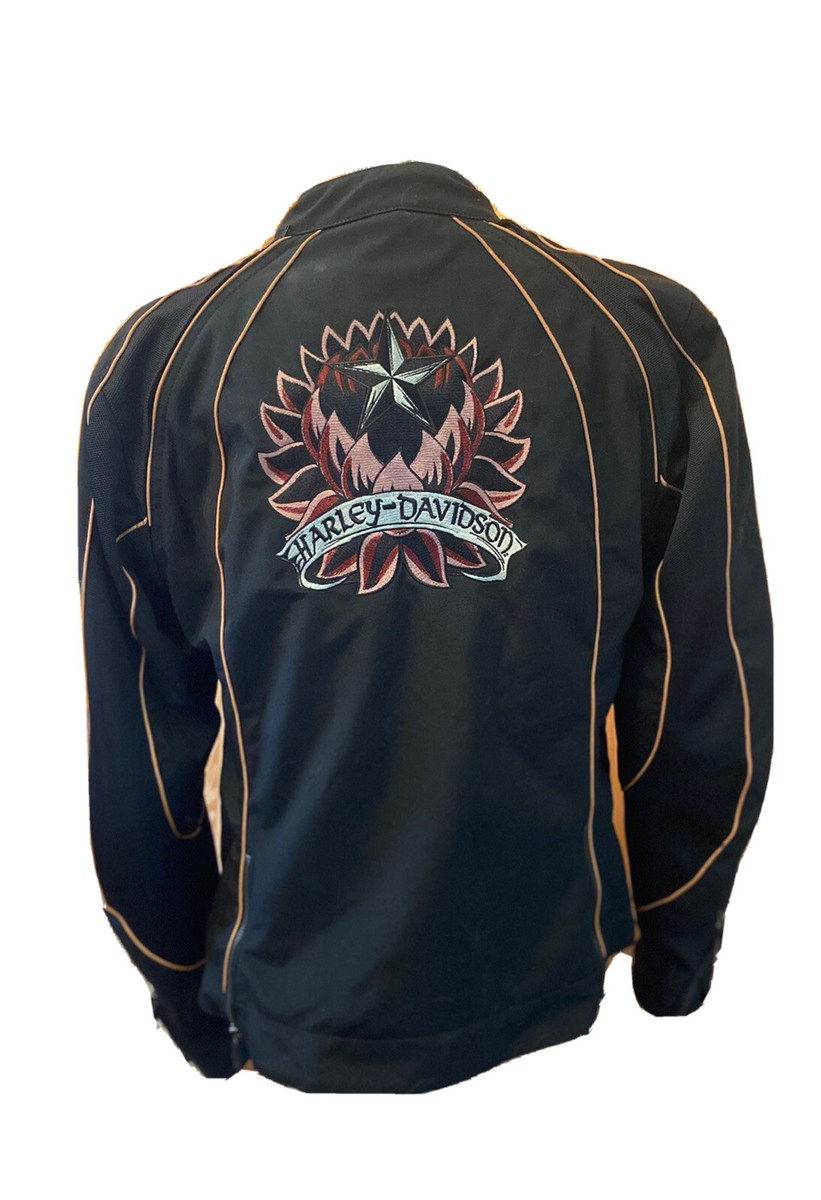 Harley Davidson Embroidered Black Full Zip Large Jacket 97325-10VW