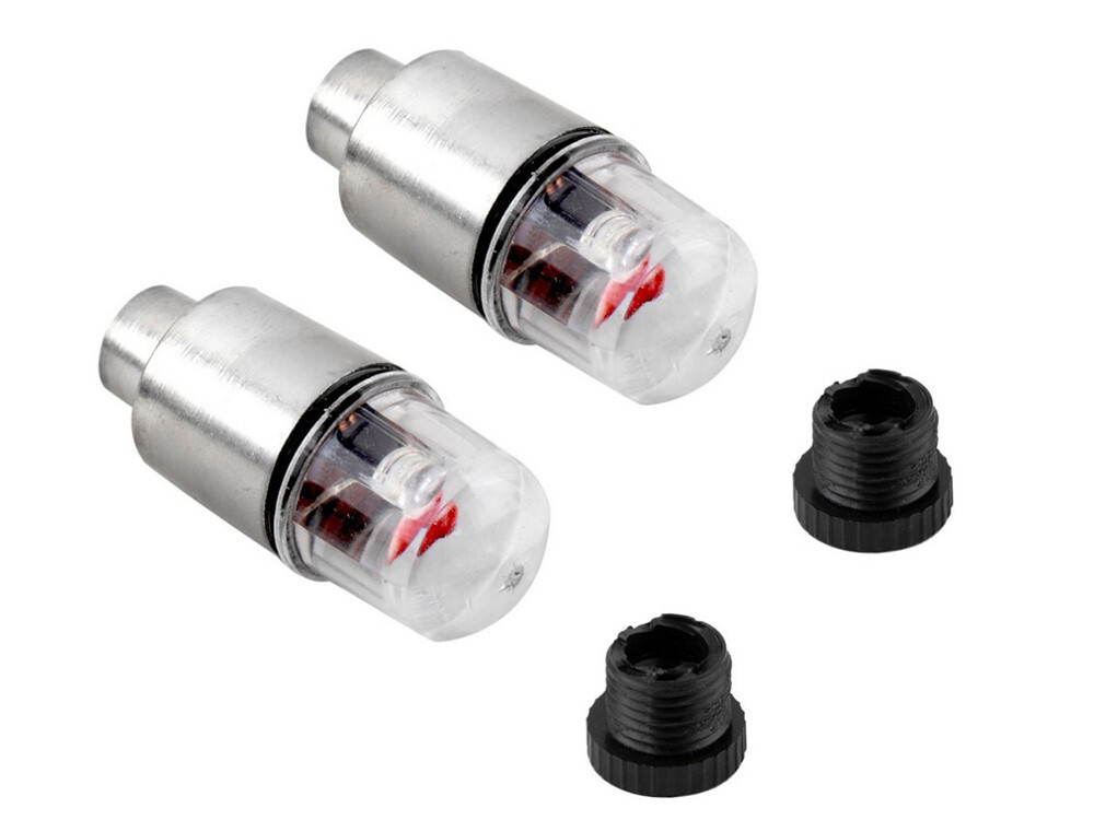 Luci Valvola LED Per Bici – 2 Pezzi – Colorate Con Batterie – Impermeabili – Benson
