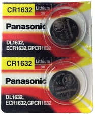 CR1632 PANASONIC 2PK 3V LITHIUM DL1632 ECR1632 (GREAT EXP 12/34) FREE SHIPPING