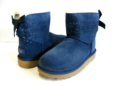 UGG DAE SUNSHINE PERF WOMEN ANKEL BOOTS SUEDE NAVY US 7 /UK 5 /EU 38 /JP 24