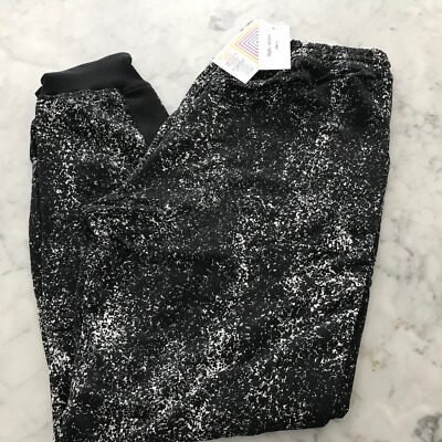 LuLaRoe JAX Joggers Pants Size Large Black and White Pattern
