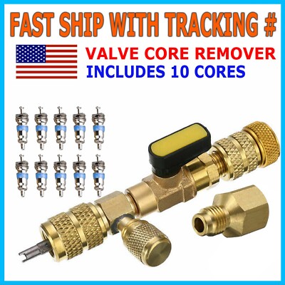 HVAC Tool Valve Core Remover Dual 1/4'' and 5/16'' Port Installer USA