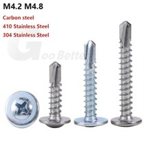 Viti TEK autoperforanti in acciaio inox testa wafer per lamiera M4,2 M4,8