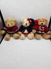Chrisha Playful Plush Bear Lot Of 3 1988 Vintage Knitted Sweater Jointed Holiday