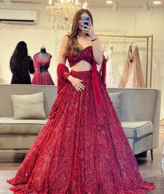 INDIAN WEAR LEHENGA CHOLI PARTY PAKISTANI NEW BOLLYWOOD DESIGNER