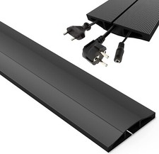 Black Floor Cable Protector | Rubber Wire Cover | Cable Tidy | UK Stock 4.5M