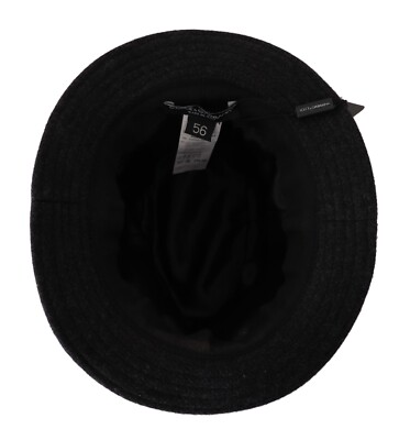 DOLCE & GABBANA Gray Virgin Wool Logo Fedora Trilby Hat  display picture 3