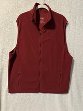 L.L. Bean Outdoor Fleece Vest Jacket Men’s XL Dark Red Full Zip