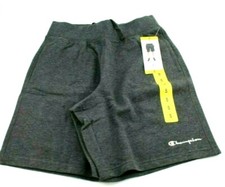 CHAMPION Size Small Gray 3-Pocket Script Logo Jersey Drawstring Men Sweat Shorts