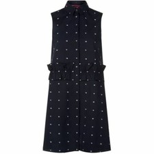 McQ Alexander McQueen Swallow Sleeveless Shirt Dress - Black/White