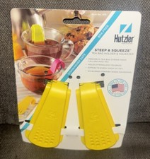 Hutzler Steep & Squeeze Tea Bag Holder & Squeezer BPA Free Yellow Made In USA