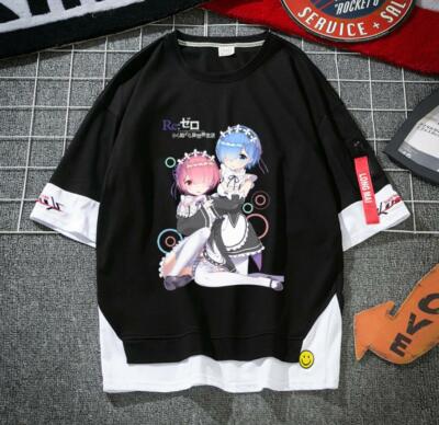 Re:Zero kara Hajimeru Isekai Seikatsu Anime T-Shirt Shirt Kostüme Baumwolle