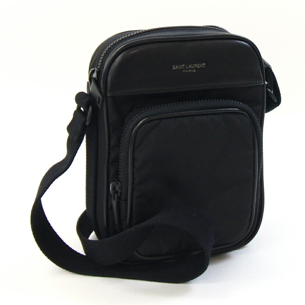 Borsa a tracolla Saint Laurent custodia telefono 779661 pelle nylon nera usata