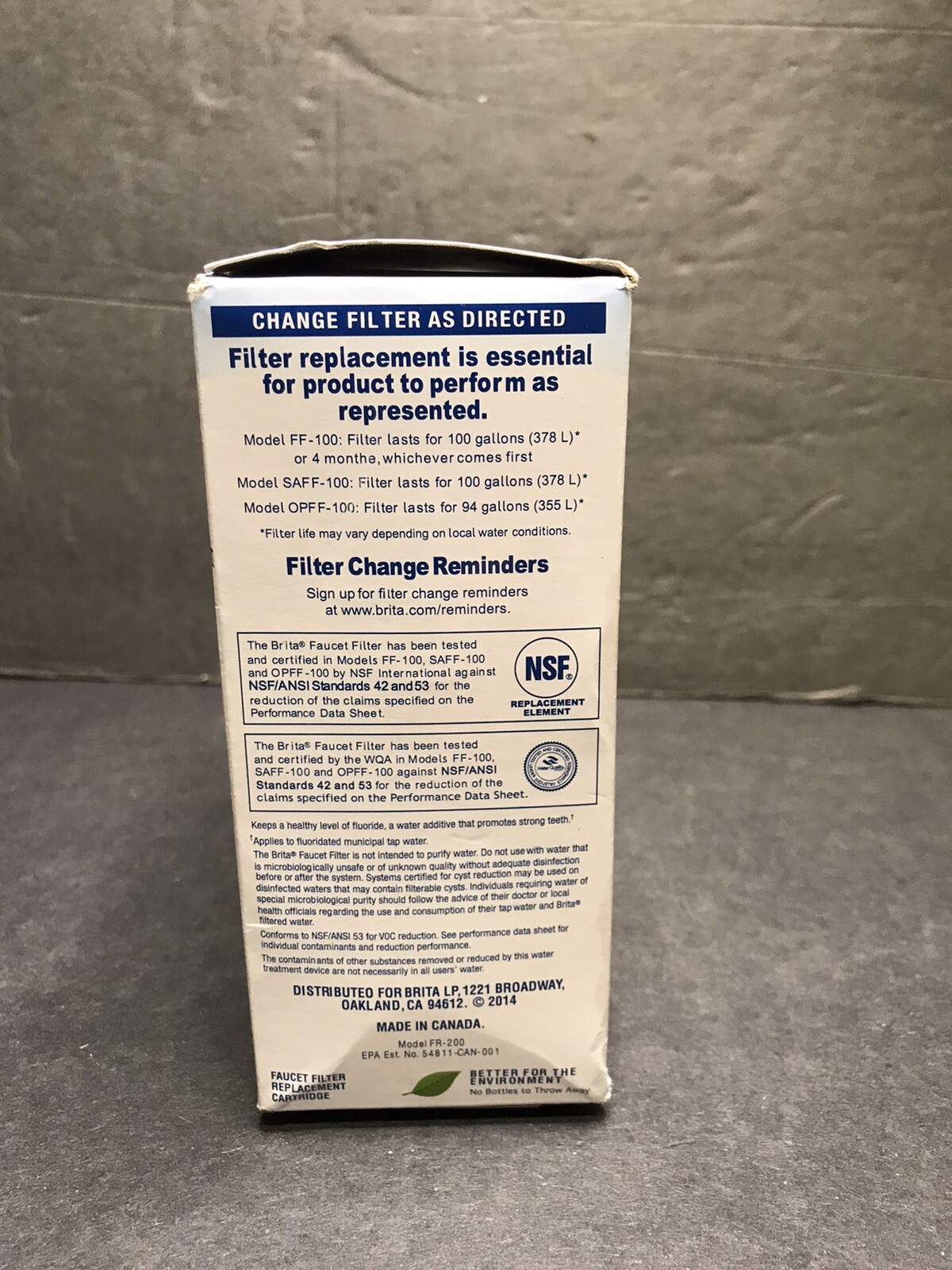 Genuine Brita FR-200 Water Filtration System Replacement Filter