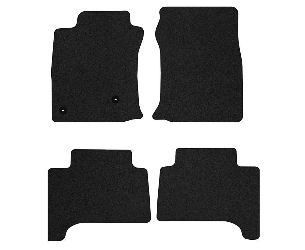 Tapis de sol velour et cuir noir pour l'aventure en Toyota Land Cruiser J120 2 portes