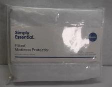 Simply Essential Waterproof Fitted Mattress Protector Underpad White Queen 60x80