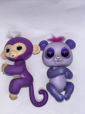 Lot Of 2 Fingerlings Interactive Baby Toys Purple Monkey  Glitter Panda Works