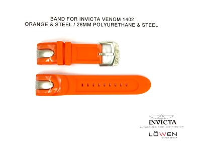 Authentic Invicta Venom 1402 Orange Polyurethane 26mm Watch Band