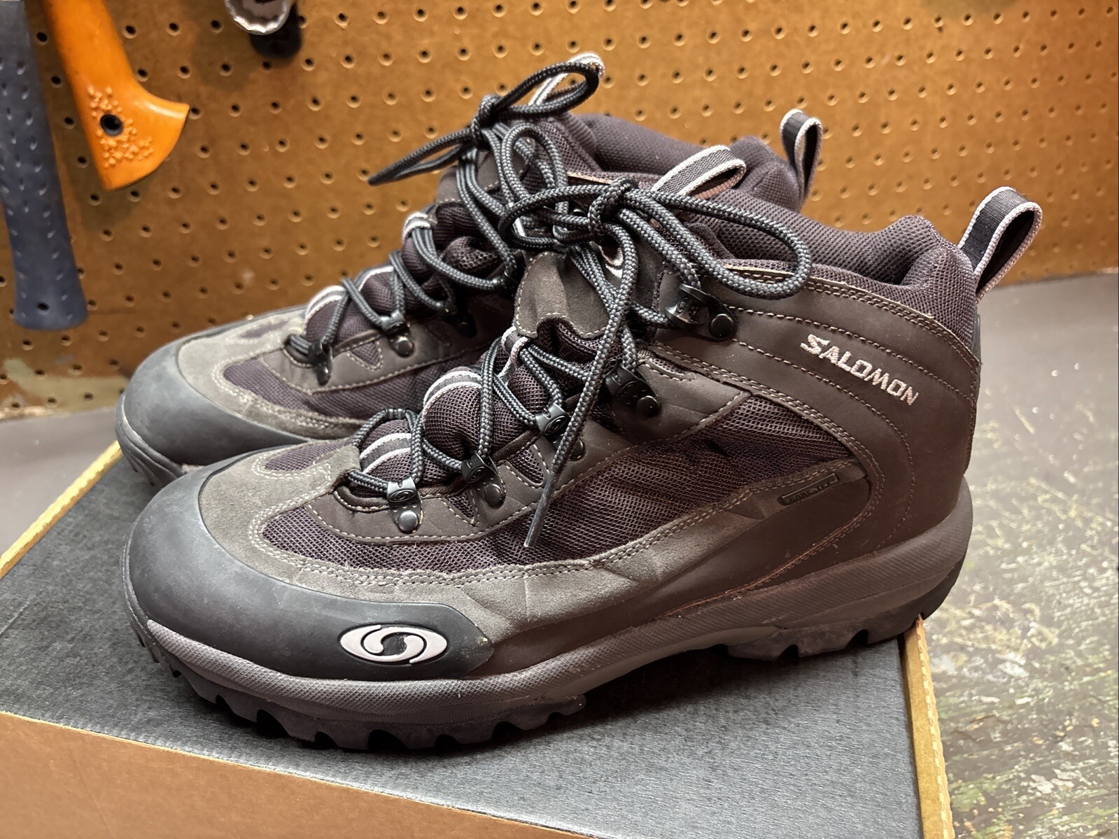 Stivali da trekking impermeabili da uomo taglia 11 5 Salomon expert Mid GTX Goretex grigi