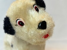 1968 Marx Toys Windup Mechanical Fluffy Dog Puppy Wagging/ Spinning Tail WORKING