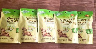 5 PACK PRINCE OF PEACE GINGER MANGO CHEWS CANDY SWEET & SPICY CHEWY ORGANIC