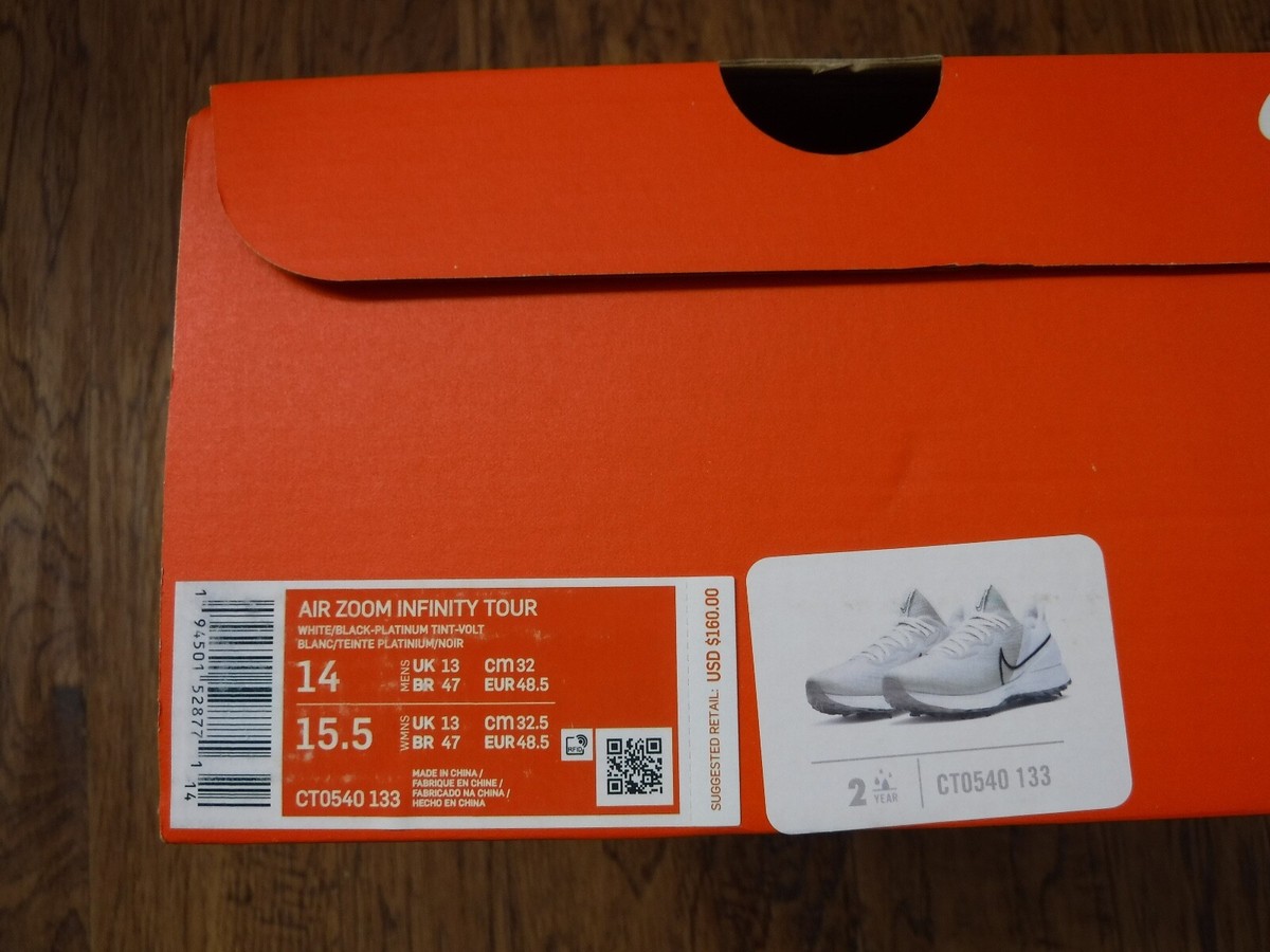 Nike Hex Zoom Air React Foam FlyKnit White/Black Platinum Golf