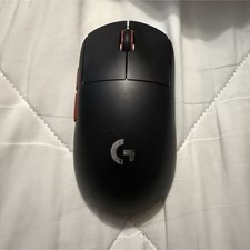 Logitech PRO X SUPERLIGHT Wireless Optical Gaming Mouse Black Red Scroll Thumb