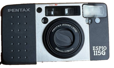 Pentax ESPIO 115G Point & Shoot 35mm Film Camera From JAPAN with a cover