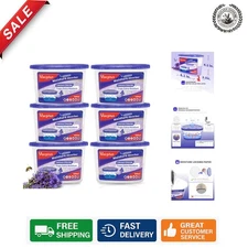 6 Pack Lavender Fragrance Moisture Absorber Boxes - Leakproof & Long-lasting