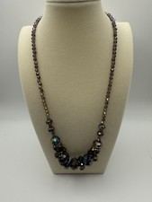 Vintage Art Deco Faceted Glass Bead Jewelry AB Crystal Multicolor  Necklace