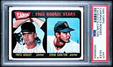 1965 Topps STEVE CARLTON & FRITZ ACKLEY #477 RC Rookie PSA 4 VG-EX *HOF NICE*