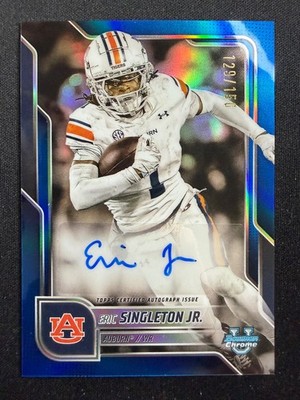2025 Bowman Chrome U - Eric Singleton Jr. Blue Refractor Auto /150 UF Gators