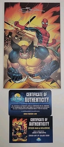 Spider-Man & Wolverine #1 Virgin Signed by SAJAD SHAH COA Exclusive PCB LTD 1000