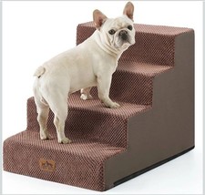 Dog Stairs 4 Steps for Small Dogs and Cats to Get on High Beds Couch or Car P.
