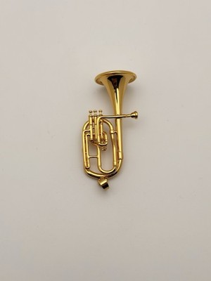Alto Horn Pendant Necklace GP | Mini Brass Instrument Charm Saxor Charcheta