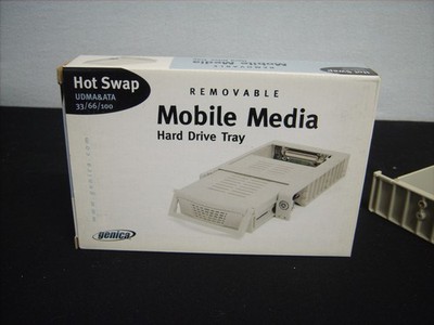 Vintage Genica GN-210 Mobile Rack Hard Drive Tray Hot Swap 5.25 Bay IDE PATA