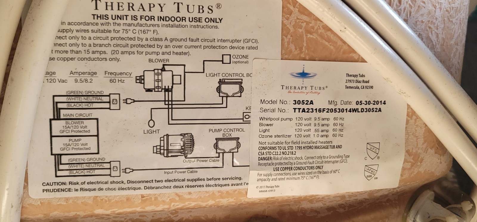 Therapy Tubs Walk-In Whirlpool Bathtub – Model 3052A – Complete Setup