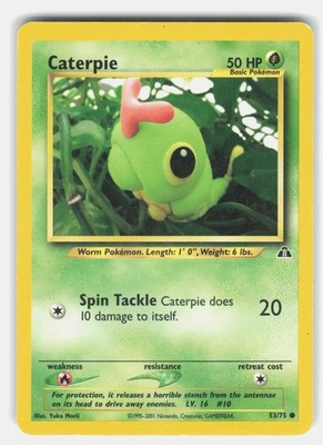 Caterpie 53/75 Pokemon Neo Discovery Unlimited *LP*