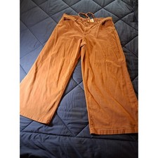 American Eagle Ultra Wide Leg Pants Rust Terracotta Drawstring Waist Size 18 Reg