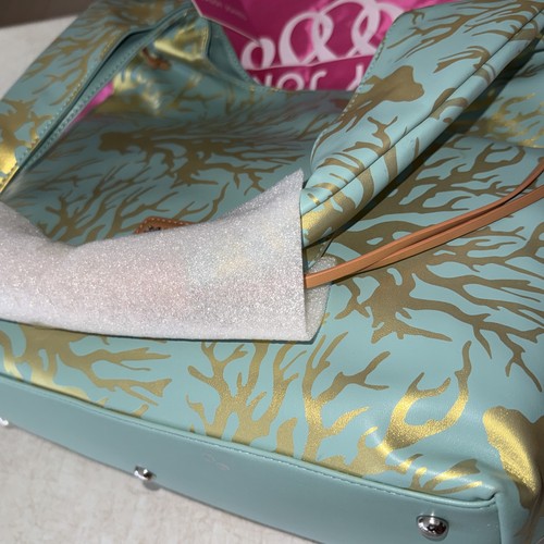 Sassy Jones Trista Coral Print  Aqua Color Hobo Bag #SJ13 New With Dust Bag - Picture 11 of 13