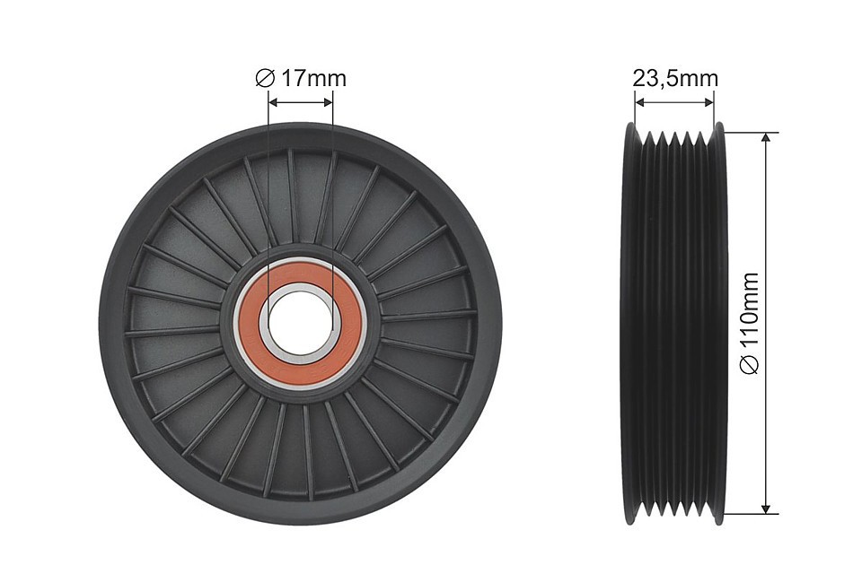 DEFLECTIONGUIDE PULLEY VRIBBED BELT RNK-AU-017 FOR SKODA OCTAVIA/III/Combi VW - Image 6